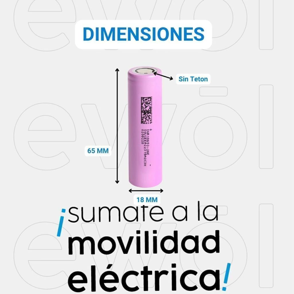 Pila Litio 18650 Alta Descarga 2700mah 3.6v Sin Teton