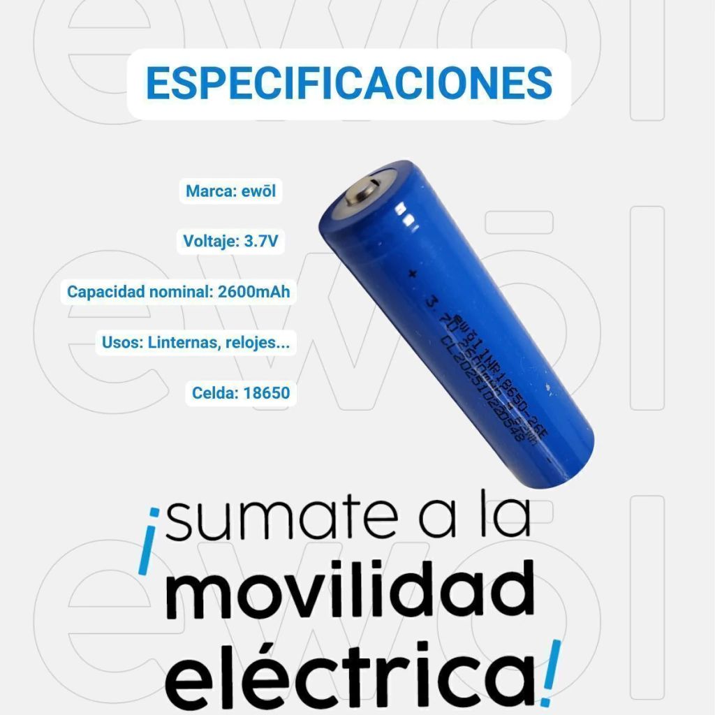 Pila Batería Litio 18650 2700mah 3.6v Alta Descarga C Teton