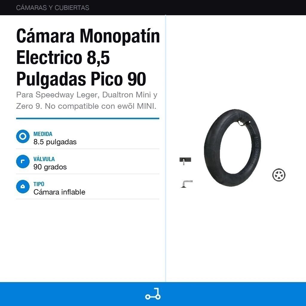 Cámara Monopatín Electrico 8,5 Pulgadas Pico 90