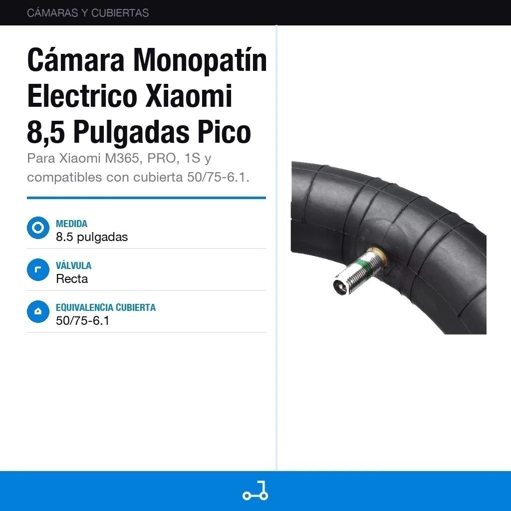 Cámara Monopatín Electrico Xiaomi 8,5 Pulgadas Pico Recto