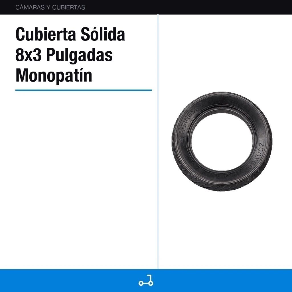 Cubierta Sólida 8x3 Pulgadas Monopatín Electrico 200x60