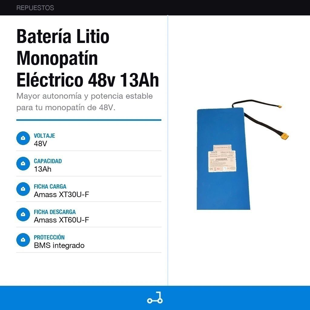 Batería Litio Monopatín Eléctrico 48v 13Ah